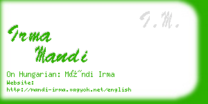 irma mandi business card